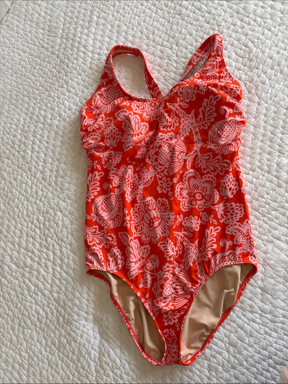 Lands End Tugless X-Back Swimsuit 18 Long